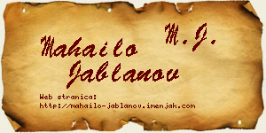 Mahailo Jablanov vizit kartica